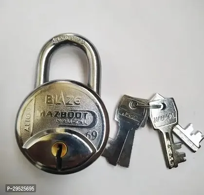 60 Mm Medium Size Jalaram Branded Lock with 4 Keys Each Lock-thumb0