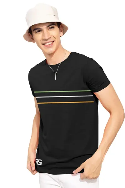 Mens Solid Cotton Mety Regular Fit T-Shirt For Men