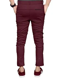 Classic Cotton Blend Solid Casual Trousers for Men-thumb3