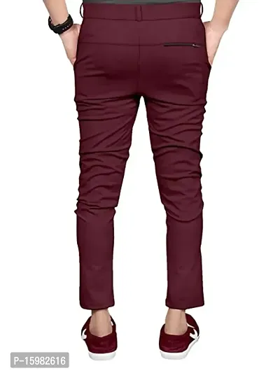 Classic Cotton Blend Solid Casual Trousers for Men-thumb4