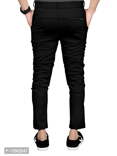 Classic Cotton Blend Solid Casual Trousers for Men-thumb4