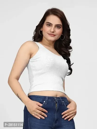 Classic Cotton Solid Crop Top for Women-thumb2