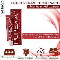 PUREXA Heathy Gums Toothpaste (100g X 3) with extracts of Akhrot Chaal, Almond, Meswak, Babool  Vajradanti, Protects against Gum Inflammation  Bleeding Gums, With 3 Bamboo Charcoal Toothbrush-thumb2