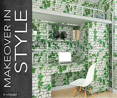 Self adhesive wallpaper sticker brick leaf pattern for wall decorati-thumb0