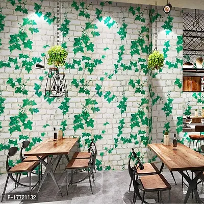 Self adhesive wallpaper sticker brick leaf pattern for wall decorati-thumb4