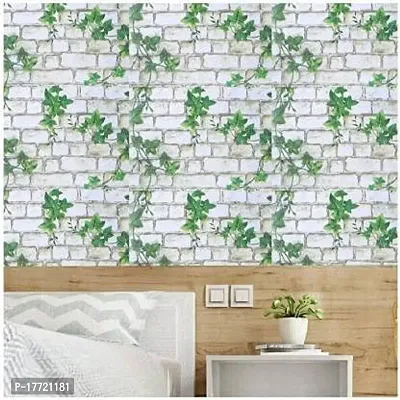 Self adhesive wallpaper sticker brick leaf pattern for wall decorati-thumb2