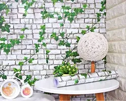 Self adhesive wallpaper sticker brick leaf pattern for wall decorati-thumb2