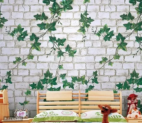 Self adhesive wallpaper sticker brick leaf pattern for wall decorati-thumb4