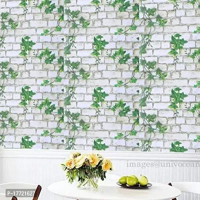 Self adhesive wallpaper sticker brick leaf pattern for wall decorati-thumb2