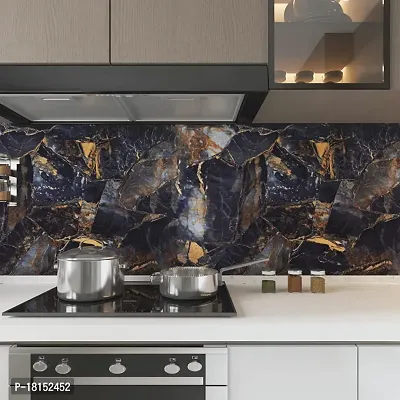 Kitchen cabinets Marble Wallpaper Oil Proof Waterproof Floor Tiles Stickers Waterproof Wall Paper for Home and Kitchen Decor-thumb2