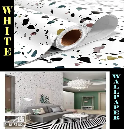 Kitchen cabinets Marble Wallpaper Oil Proof Waterproof Floor Tiles Stickers Waterproof Wall Paper for Home and Kitchen Deacute;cor (200X60 CM)-thumb0