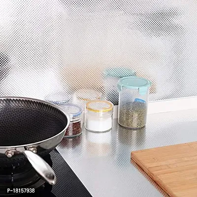 Kitchen Backsplash Wallpaper Peel and Stick Aluminum Foil Contact Paper Self Adhesive Oil-Proof Heat Resistant Wall Sticker for Countertop Drawer Liner Shelf Liner (200X60 CM)-thumb3