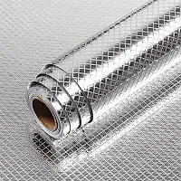 Kitchen Backsplash Wallpaper Peel and Stick Aluminum Foil Contact Paper Self Adhesive Oil-Proof Heat Resistant Wall Sticker for Countertop Drawer Liner Shelf Liner (200X60 CM)-thumb1