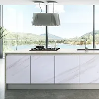 Kitchen cabinets Marble Wallpaper Oil Proof Waterproof Floor Tiles Stickers Waterproof Wall Paper for Home and Kitchen Deacute;cor (200X60 CM)-thumb1