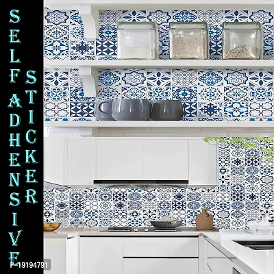 Kitchen cabinets Marble Wallpaper Oil Proof Waterproof Floor Tiles Stickers Waterproof Wall Paper for Home and Kitchen Deacute;cor (200X60 CM)