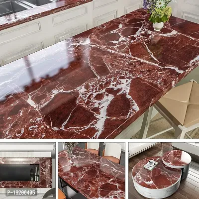 Kitchen cabinets Marble Wallpaper Oil Proof Waterproof Floor Tiles Stickers Waterproof Wall Paper for Home and Kitchen Deacute;cor (200X60 CM)-thumb3