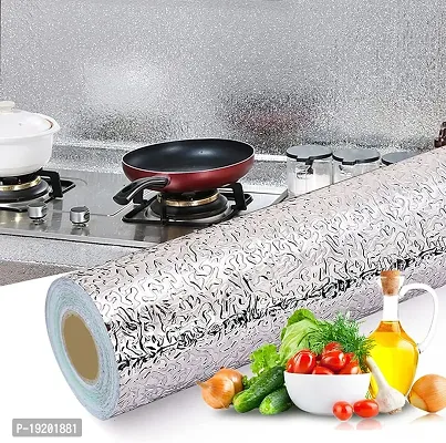 Kitchen Backsplash Wallpaper Peel and Stick Aluminum Foil Contact Paper Self Adhesive Oil-Proof Heat Resistant Wall Sticker for Countertop Drawer Liner Shelf Liner (200X60 CM)-thumb4