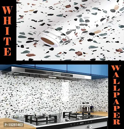 Kitchen cabinets Marble Wallpaper Oil Proof Waterproof Floor Tiles Stickers Waterproof Wall Paper for Home and Kitchen Decor-thumb0