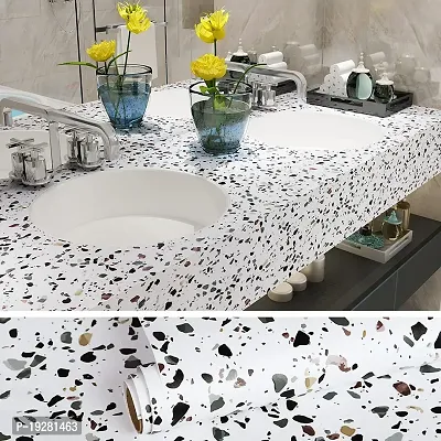 Kitchen cabinets Marble Wallpaper Oil Proof Waterproof Floor Tiles Stickers Waterproof Wall Paper for Home and Kitchen Decor-thumb2