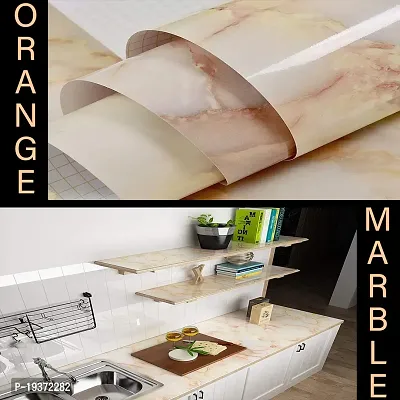 Kitchen cabinets Marble Wallpaper Oil Proof Waterproof Floor Tiles Stickers Waterproof Wall Paper for Home and Kitchen Deacute;cor (200X60 CM)