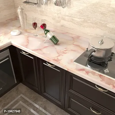 Kitchen cabinets Marble Wallpaper Oil Proof Waterproof Floor Tiles Stickers Waterproof Wall Paper for Home and Kitchen Decor-thumb2