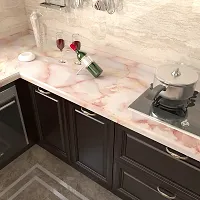 Kitchen cabinets Marble Wallpaper Oil Proof Waterproof Floor Tiles Stickers Waterproof Wall Paper for Home and Kitchen Decor-thumb1