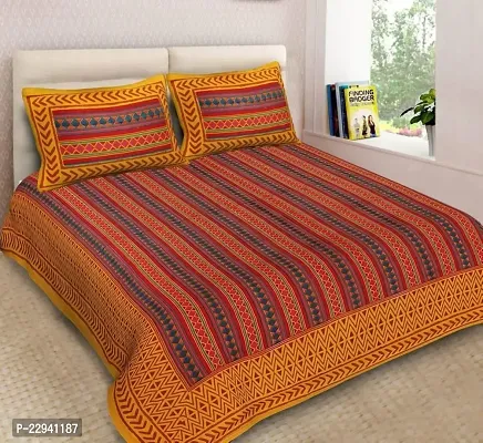 Fancy Cotton Printed Bedsheet with 2 Pillow Covers-thumb0