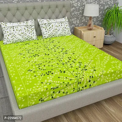 Comfortable Cotton Printed Double Bedsheet with Two Pillow Covers