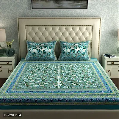 Fancy Cotton Printed Bedsheet with 2 Pillow Covers-thumb0