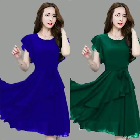 Pack of 2 Georgette Dresses For Woman