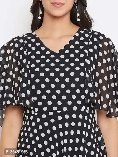 Beautiful Polka Dot Print Georgette Dress For Women-thumb2