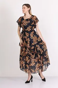 Beautiful Floral Print Georgette Dress For Women-thumb1