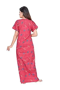 LOODY'S Women's Cotton Printed Maxi Nightgown (LD169_Pink _Free Size)-thumb4