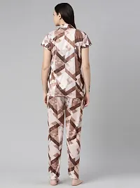 LOODY'S Women's Abstract Print Night Dress | Women Satin Night Suit |Top and Pyjama Set for Girls-thumb4