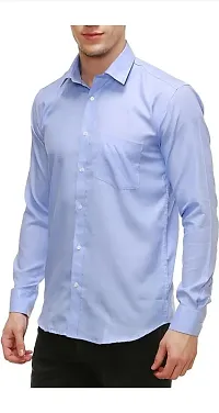 Stylish Cotton Slim Fit Full Sleeves Casual Shirt For Men( Blue)-thumb2