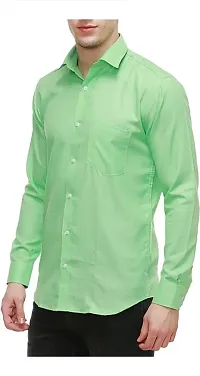 Stylish Cotton Slim Fit Full Sleeves Casual Shirt For Men (Green)-thumb2