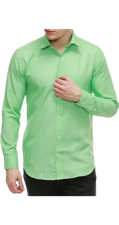 Stylish Slim Fit Full Sleeves Casual Shirt For Men (Green)