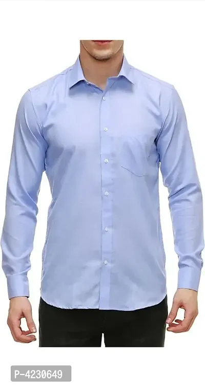 Stylish Cotton Slim Fit Full Sleeves Casual Shirt For Men( Blue)-thumb0