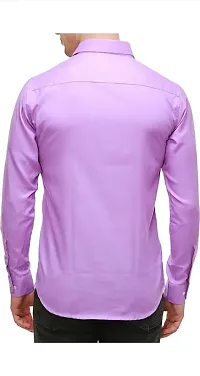 Stylish Cotton Slim Fit Full Sleeves Casual Shirt For Men (Purple)-thumb1