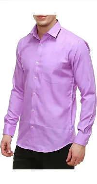 Stylish Cotton Slim Fit Full Sleeves Casual Shirt For Men (Purple)-thumb2