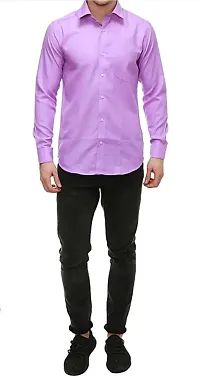 Stylish Cotton Slim Fit Full Sleeves Casual Shirt For Men (Purple)-thumb3