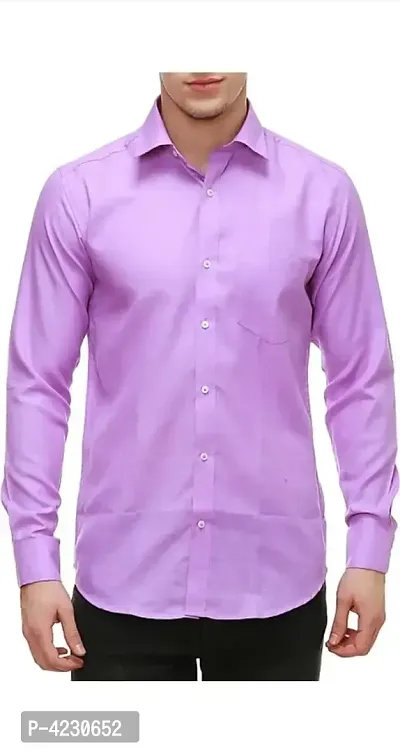 Stylish Cotton Slim Fit Full Sleeves Casual Shirt For Men (Purple)