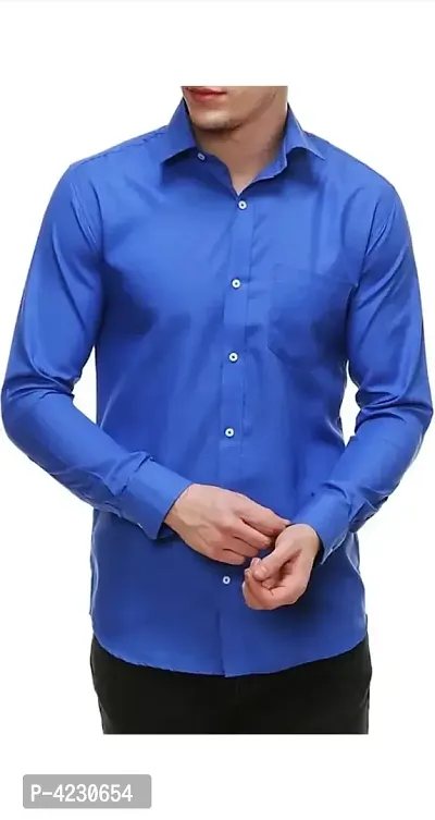 Stylish Cotton Slim Fit Full Sleeves Casual Shirt For Men (Royal Blue)