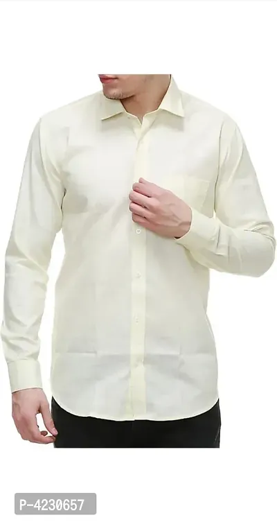 Stylish Cotton Slim Fit Full Sleeves Casual Shirt For Men (Yellow)