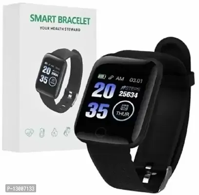 NEW Bluetooth Smart Watch for Boys Android  iOS Devices Touchscreen Fitness Tracker for Men Women,Kids Activity with Step Counting Waterproof  Black id116-thumb0
