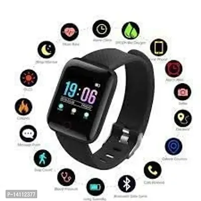ID116 Calorie Counter, Blood Pressure, OLED Touchscreen Compatible with All Smartphones-Black-thumb0