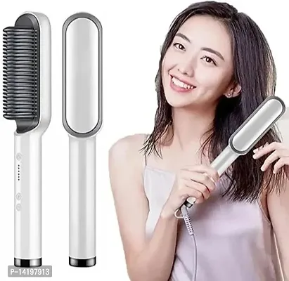 Hair Straightener Tourmaline Ceramic Hair Curler Brush Hair Combttt-thumb0