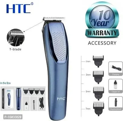 H T C AT-1210 Rechargeable Hair Clipper Trimmer Zero Cutting Beard Shaver Fully Waterproof Trimmer 100 min Runtime 12 Length Settings  (Blue)-thumb0