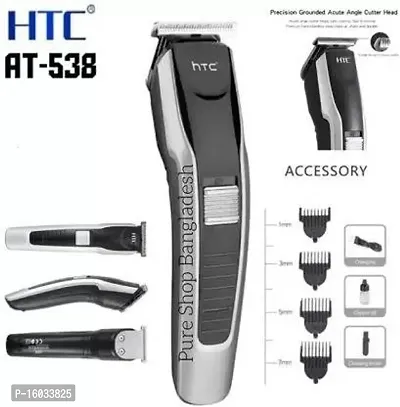538-HTC Cordless Titanium Blade Trimmer 60 min Runtime 4 Length Settings Trimmer 60 min Runtime 4 Length Settings  (Silver, Black)-thumb0