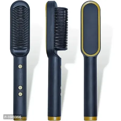 Hair Straightener Comb for Women  Men, Hair Styler, Straightener Machine Brush/PTC Heating Electric Straightener with 5 Temperature Control Hair Straightener-thumb0